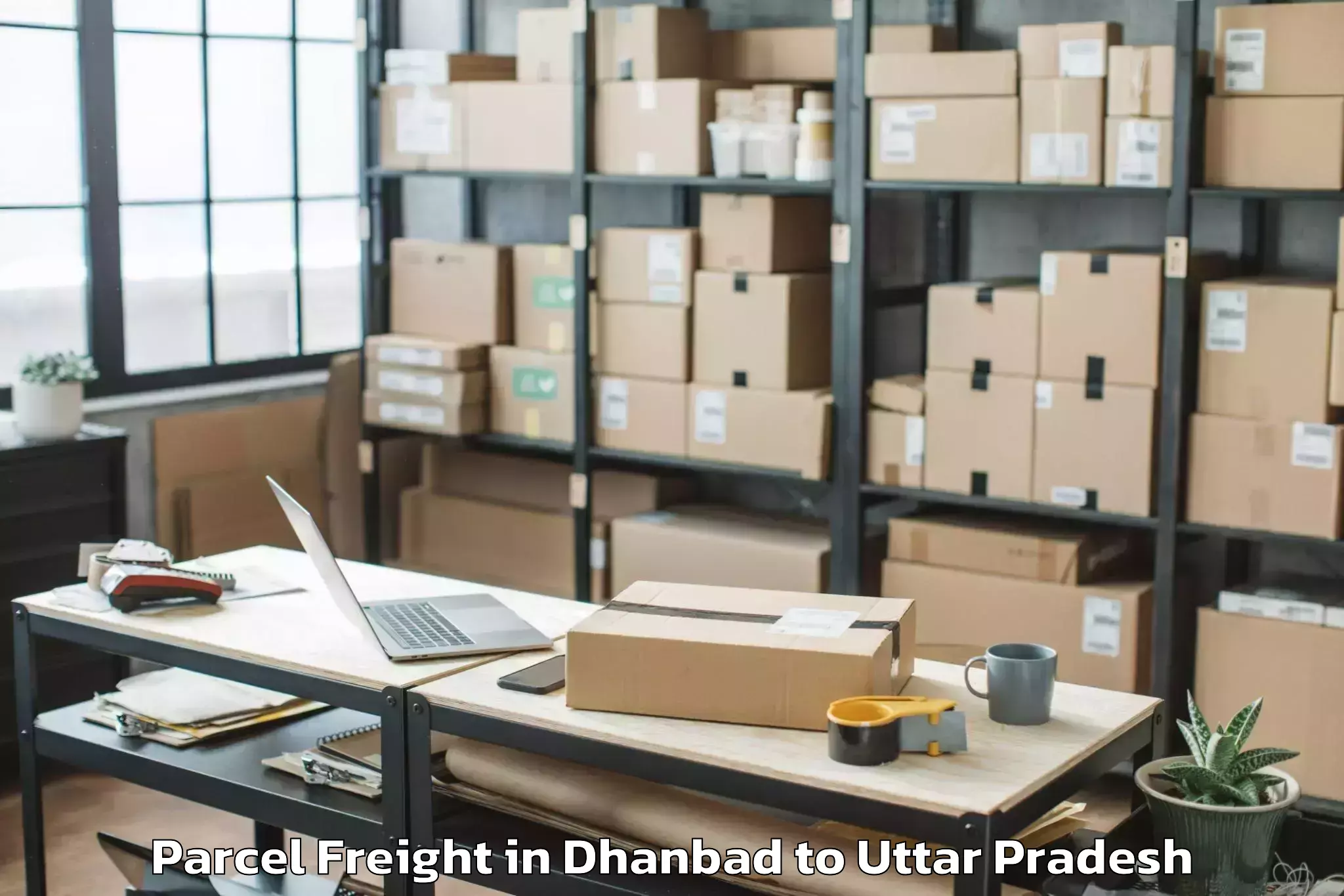 Leading Dhanbad to Robertsganj Parcel Freight Provider